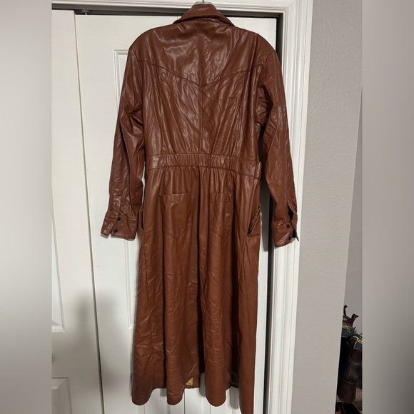 Marissa Webb Brown Faux Leather Midi Dress - Picture 5 of 5
